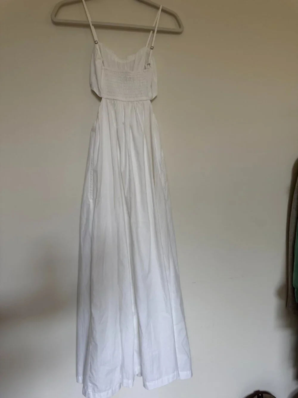 Abercrombie & Fitch Bubble Top Cut Out Maxi Dress Boho Cottagecore White - XS